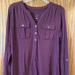A New Day long sleeve v neck shirt sz M